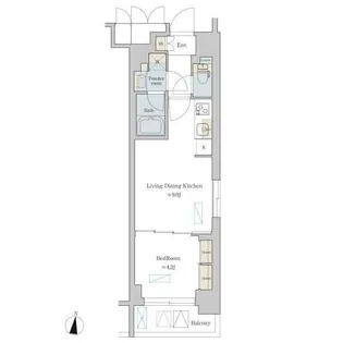 東京都渋谷区本町4【マンション】の間取り