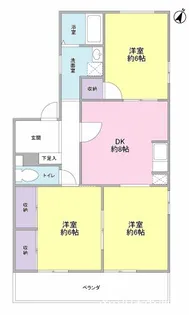 ローズガーデンA棟【2階】の間取り