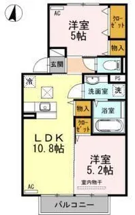 ブライトコート花繰 B棟【2階】の間取り