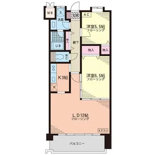 マンション 国立東4丁目【2階】の間取り