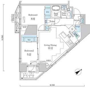 東京都港区白金台5【マンション】の間取り