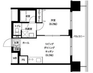 レジディア西新【5階】の間取り