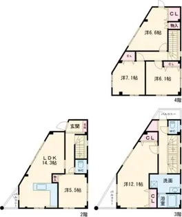 東京都府中市浅間町4【一戸建】の間取り