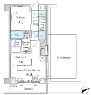 インスタイルレジデンス本駒込【6階】の間取り
