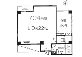 モンテプラザ麻布【7階】の間取り