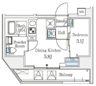 クラリティア文京湯島【7階】の間取り