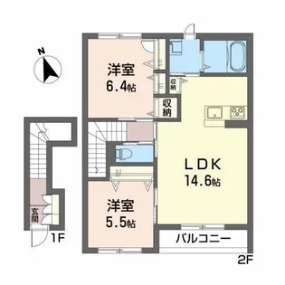 岩手県花巻市南城【アパート】の間取り