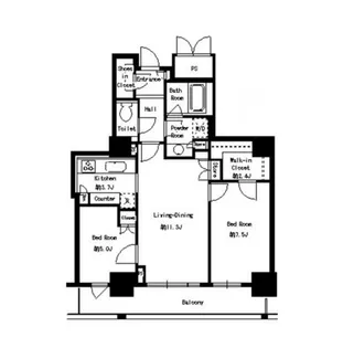 パークタワー芝浦ベイワード アーバンウイング【16階】の間取り