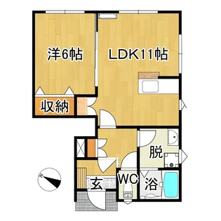 ペットワールド筒井D棟【1階】の間取り