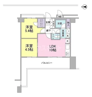 ラフィーネデュオ【14階】の間取り