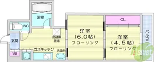 アルデール南鍛冶町【4階】の間取り