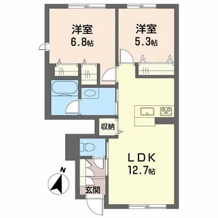 シャーメゾンガーデン松茂 D棟【1階】の間取り