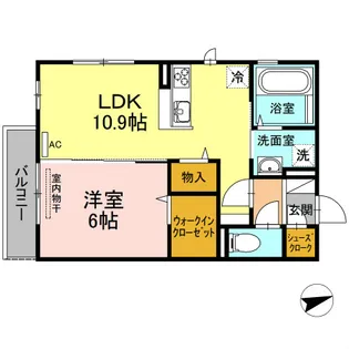 ジャスミンHYM【1階】の間取り
