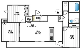 (仮称)大山西町メゾン【2階】の間取り