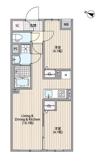 GRANPASEO中野III【2階】の間取り