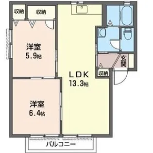 サンライズ鳥羽B【2階】の間取り