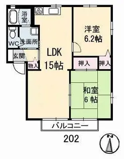 セントラルヴィレッジ B棟【2階】の間取り