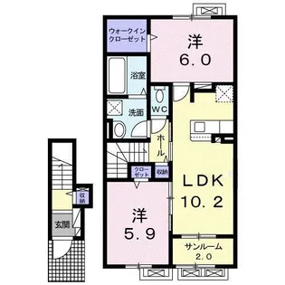 グランシャリオ千曲B【2階】の間取り