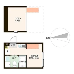 ル・リヴァージュ中川【2階】の間取り