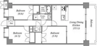 レジデンス多摩川西六郷【6階】の間取り