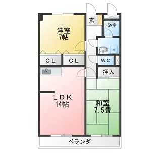 カーサ住吉【1階】の間取り