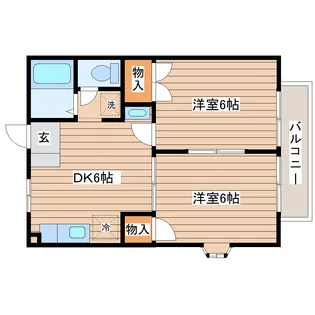 オーシャンハイツ【2階】の間取り