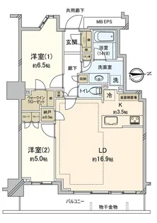 パークシティ柏の葉キャンパスサウスマークタワー【19階】の間取り