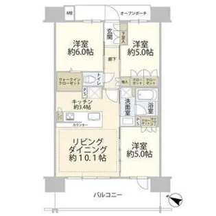 レーベン熊野前アインスゲート【3階】の間取り