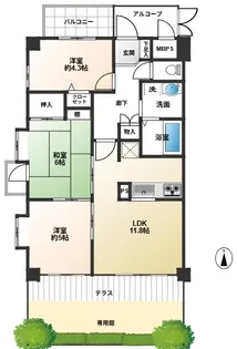 日神パレステージお花茶屋【1階】の間取り