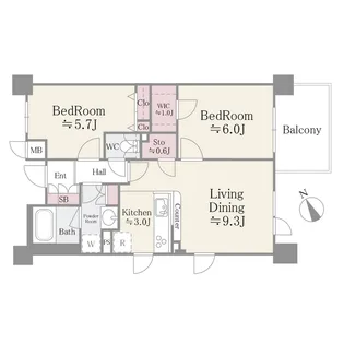 ベルヴュコート津田沼【1階】の間取り