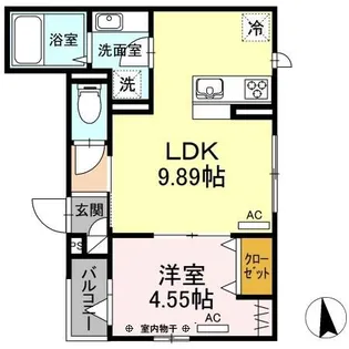 Le brheur eh(ルボヌール ウアシュ)【3階】の間取り