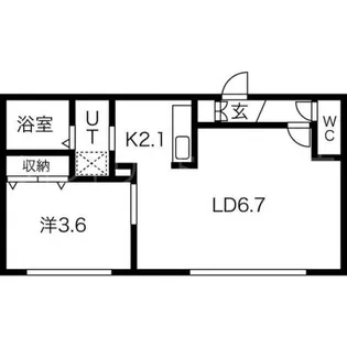 GRAND RAVINE菊水【2階】の間取り
