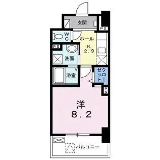 メルベージュ岸【1階】の間取り
