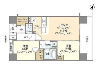 ジオ新宿若松町【11階】の間取り