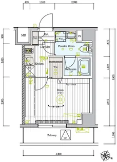 ガリシア池上【8階】の間取り