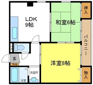 オーシャンビュー喜連西【6階】の間取り