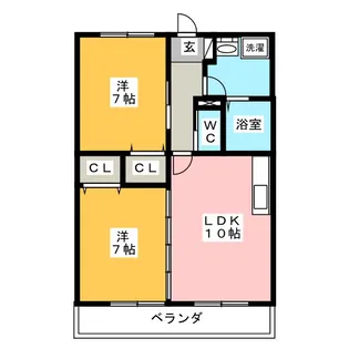 ソレイユ南山【2階】の間取り