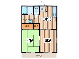 エスポワ-ルカワト【1階】の間取り