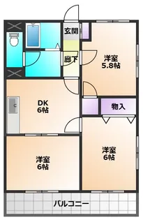 サンライズ田無III【2階】の間取り