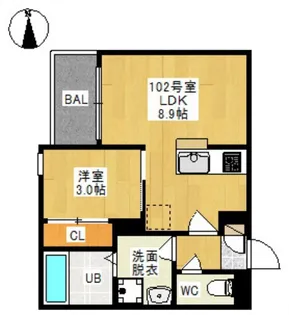 REGALEST 医大南【1階】の間取り