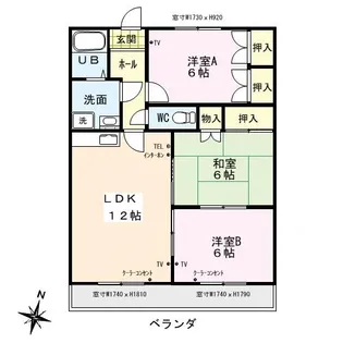 ルベール中原【3階】の間取り
