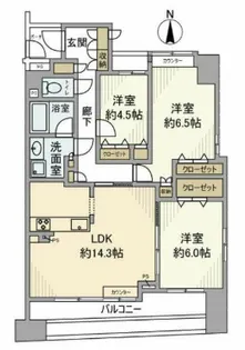 東急ドエル・アルス大井一丁目【13階】の間取り