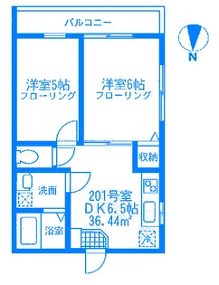 モンステラ下田【2階】の間取り