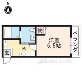 アパートメント二条城【3階】の間取り