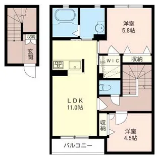 アムール D【2階】の間取り