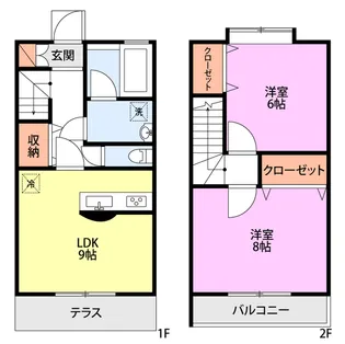 ベルシュ B【1階】の間取り
