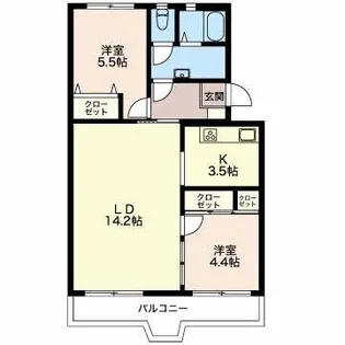 アルカディアマンション【1階】の間取り