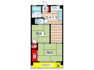 日吉第7コーポA棟【3階】の間取り