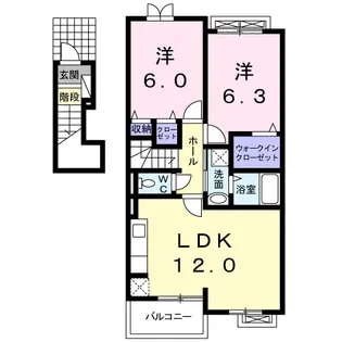 カリーノI【2階】の間取り