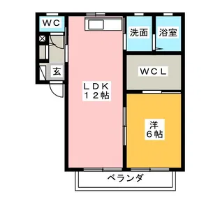 シェソワこせとB棟【2階】の間取り